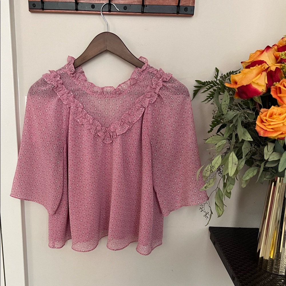 Rebecca Minkoff size small flowy pink top